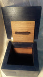 Fine Wood Jewelry or Keepsake Box - Beautiful Dark Blue Painted Wood with Detailing