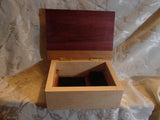 Fine Wood Jewelry or Keepsake Box - Purple Heart wood with Cherry & Maple