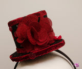 Handmade Mini Hat-with hearts and flower